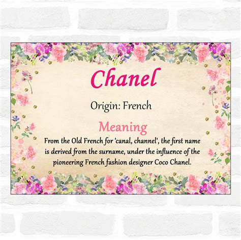 chanel betekenis|chanel name meaning.